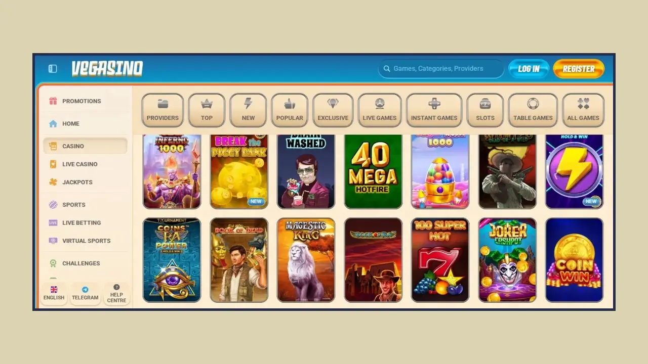 Come trovare un gioco sul sito web del casinò online Vegasino Come trovare un gioco sul sito web del casinò online Vegasino